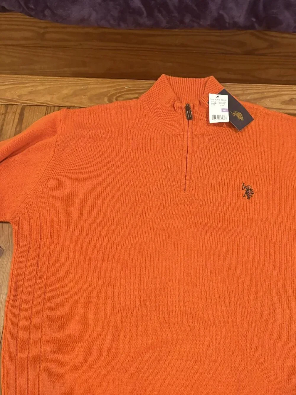 U.S. Polo Assn. Orange 1/4 Zip Sweater New With Tags